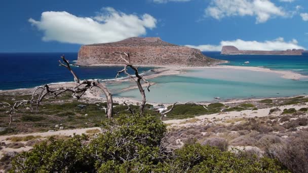 Clip de lapso de tiempo nubes de laguna Balos — Vídeo de stock