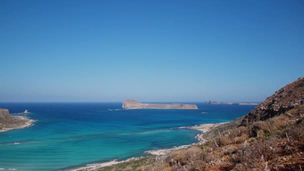 Veduta della laguna Ballos (Balos) e dell'isola Gramvousa — Video Stock