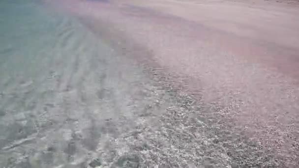 Το περίφημο ροζ άμμο της Ελαφονήσι, Κρήτη, Ελλάδα — Αρχείο Βίντεο