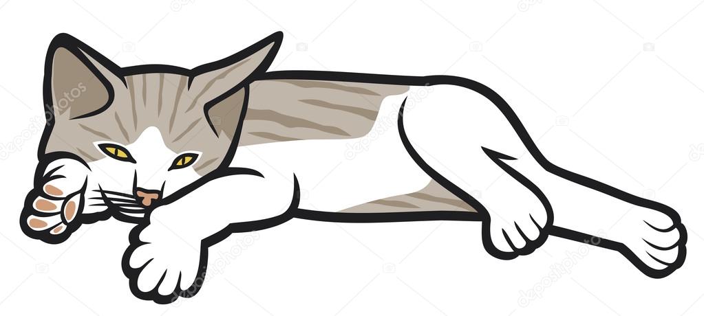 Kitten lying on a white background (illustration of a cat, little kitten lying down) Stock Vector Image by ©Tribaliumivanka #12122426 Kitten lying on a white background (illustration of a cat, little kitten lying down) Stock Vector Image by ©Tribaliumivanka #12122426
