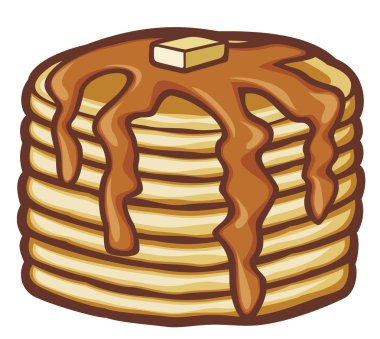 Pancakes with butter and syrup