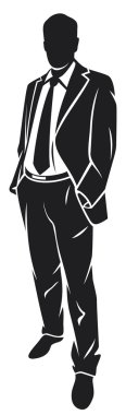 iş adamı takım elbise ve kravat siluet