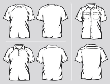 Set of shirt templates clipart