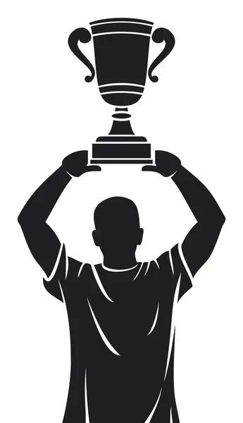 Jugador levantando trofeo — Vector de stock