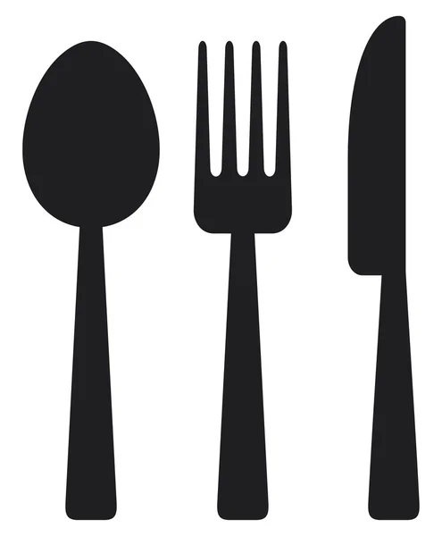 Fork spoon and knife isolated on white background — Stock Vector