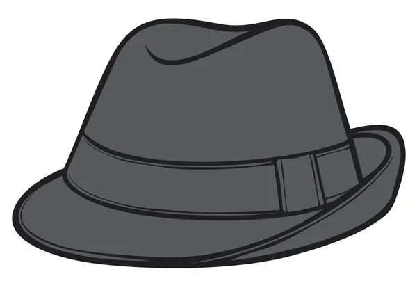 Chapeau noir sur le fond blanc — Image vectorielle