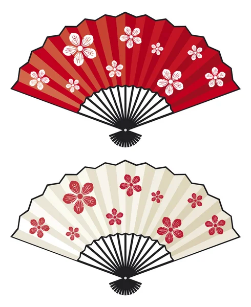 Japanese folding fans — Stock Vector