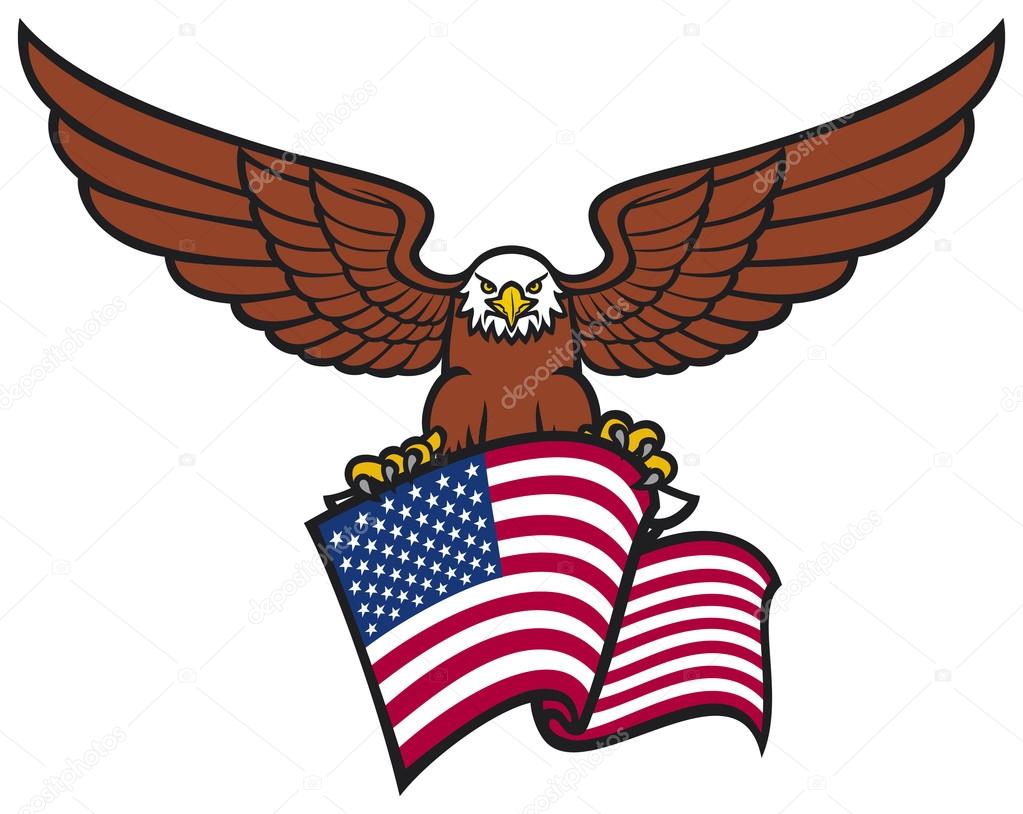 Eagle on american flag
