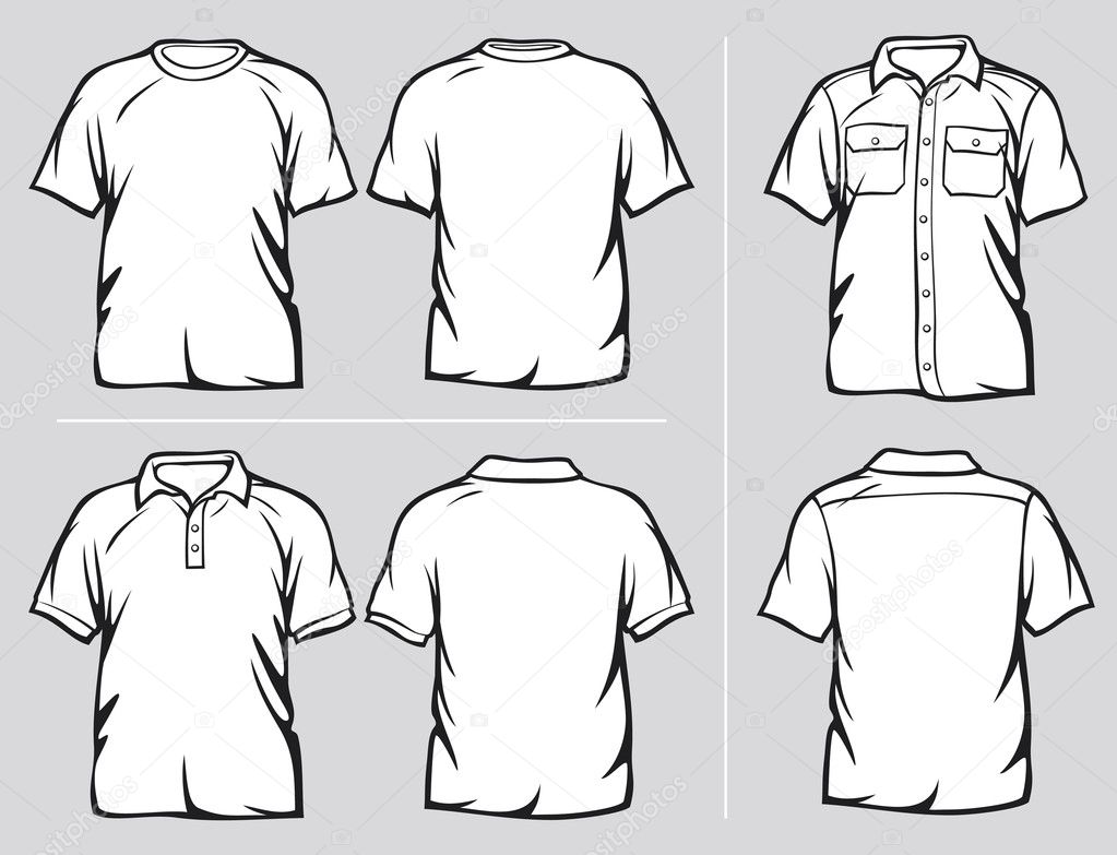 Set of shirt templates