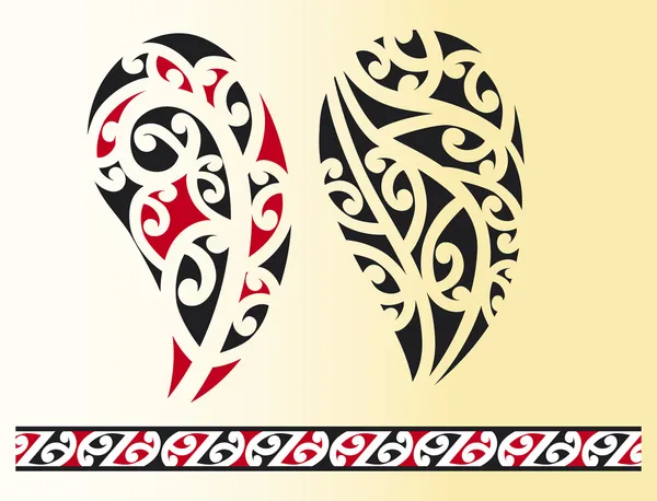 Set of maori tribal tattoo — Stock Vector