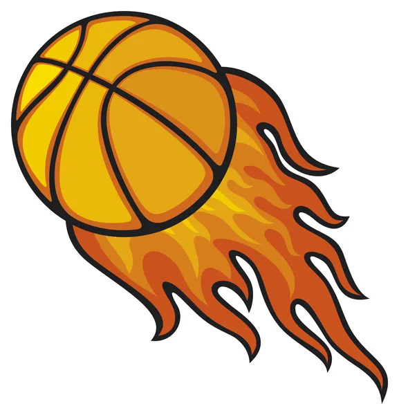 Balle de basket en feu — Image vectorielle