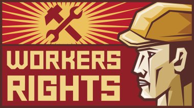 Workers rights poster clipart