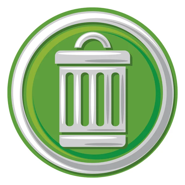 Trash Can Button Icon — Stock Vector © 68884669