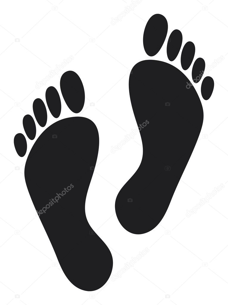 Foot prints (two black man footprints)