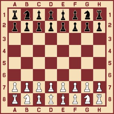 Kral, Kraliçe, kale, piyon, knight ve Piskopos dahil resimler tabloyla satranç