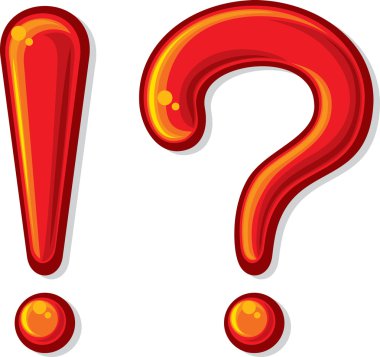Exclamation point and a question mark clipart