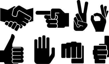 Human hand sign collection clipart