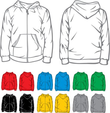 Men's hooded sweatshirt with pocket clipart
