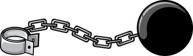 Iron chain with shackle clipart
