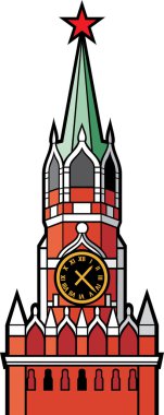 saati, Moskova, Rusya ile Kulesi Kremlin