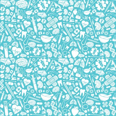 Seamless pattern with medical icons clipart