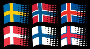 Scandinavian flags clipart
