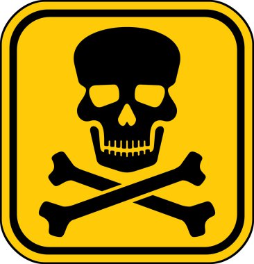 vektör tehlike işareti skull simgesi olan