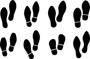 The collection of a imprint soles shoes clipart
