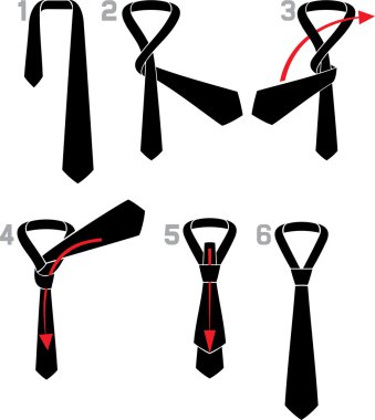 Tie and knot instructions clipart