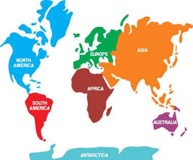 kıta ile Dünya Haritası