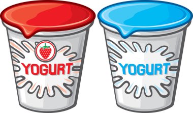 Plastic container for yogurt clipart