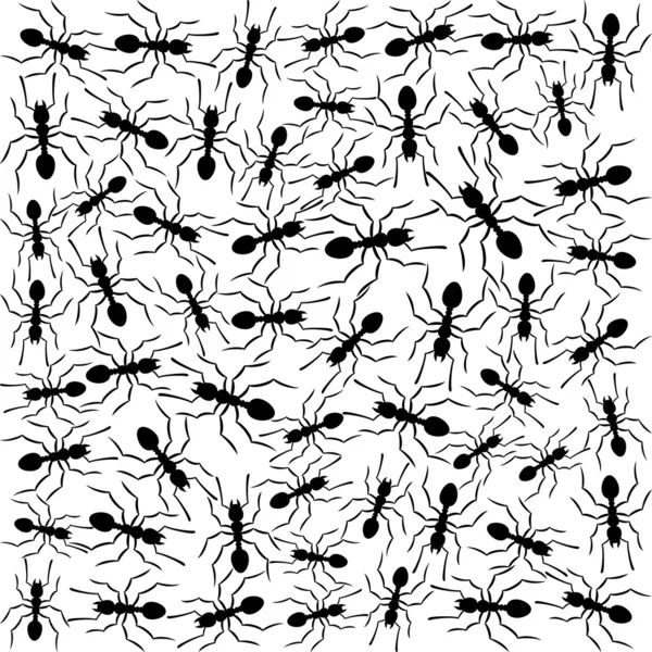 Black ants background — ストックベクタ