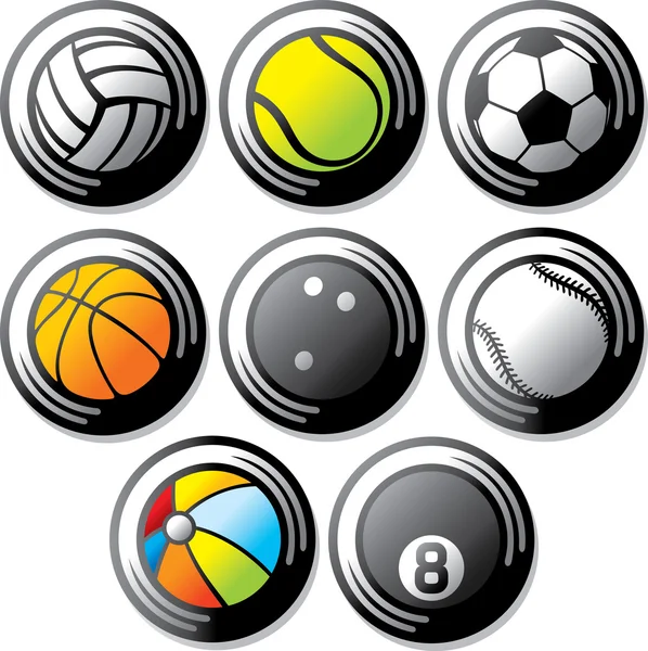 Icone della palla sportiva — Vettoriale Stock
