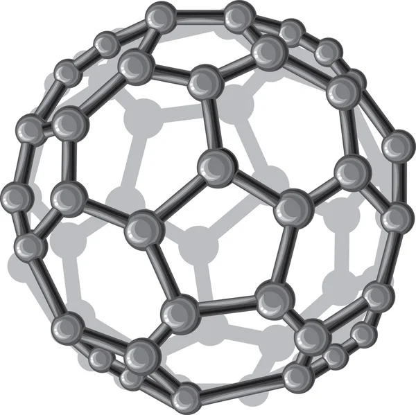 Molekulární struktura buckyball c60 — Stockový vektor