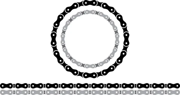 Bicycle chain silhouettes — Stock Vector