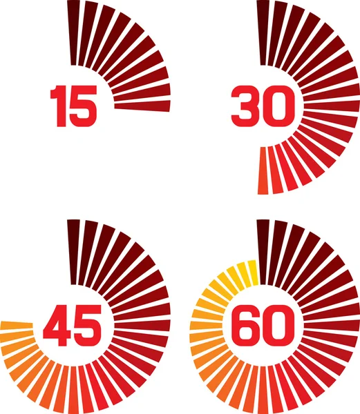 아이콘 시계 (시계 세트, 시계 디자인, 간단한 타이머) — 스톡 벡터