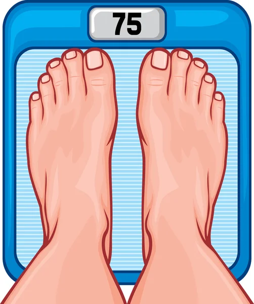 Feet on the scale — Stock Vector