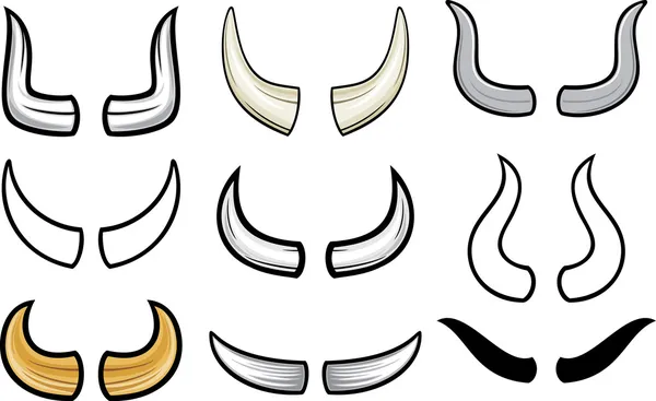 Horns collection (horn set) — Stock Vector