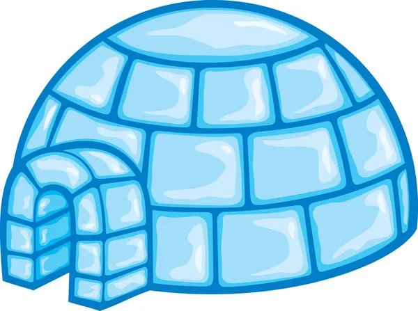 圆顶冰屋 （卡通插图的圆顶冰屋，图标的小冰屋，洁白的雪花冰，冰屋的插图插图) — 图库矢量图片