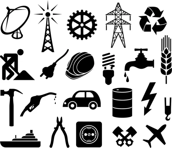 Industry icons collection — Stock Vector