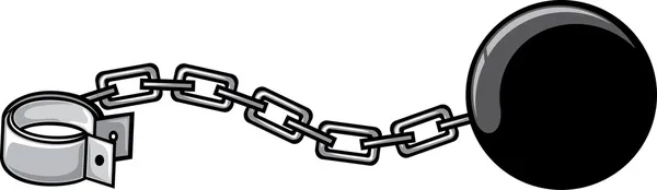 Iron chain with shackle — Stock Vector