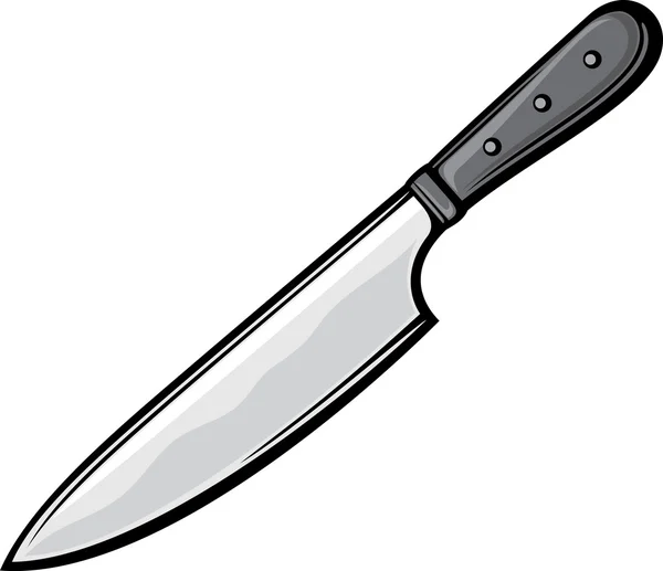 Kitchen knife (steel kitchen chef's knife, metal knife) — Stock Vector