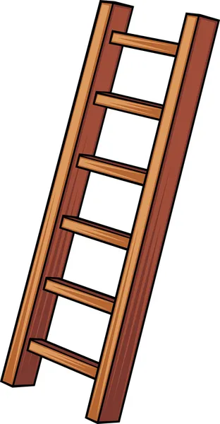 Иллюстрация деревянной лестницы — стоковый вектор