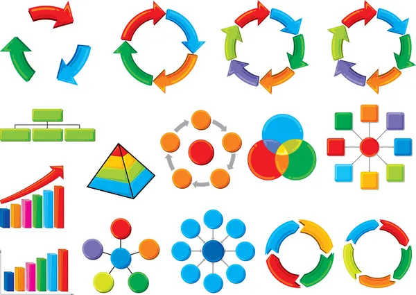 Collection de diagrammes d'entreprise graphiques — Image vectorielle