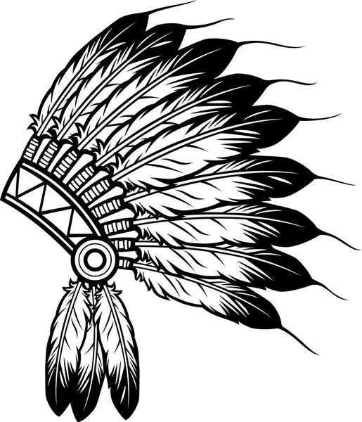 Native american indian chief hoofdtooi — Stockvector