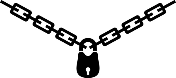 Ilustración de la silueta de cadena y candado — Vector de stock