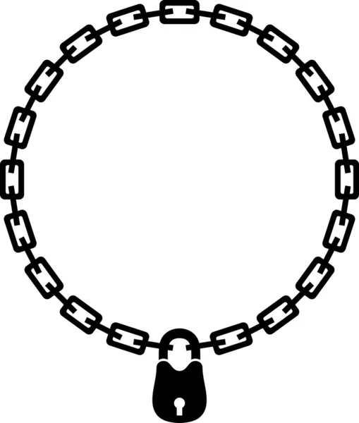 Illustrazione della sagoma della catena e del lucchetto — Vettoriale Stock
