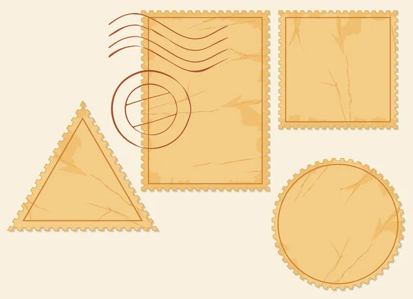 Conjunto vectorial de sellos postales en blanco — Vector de stock
