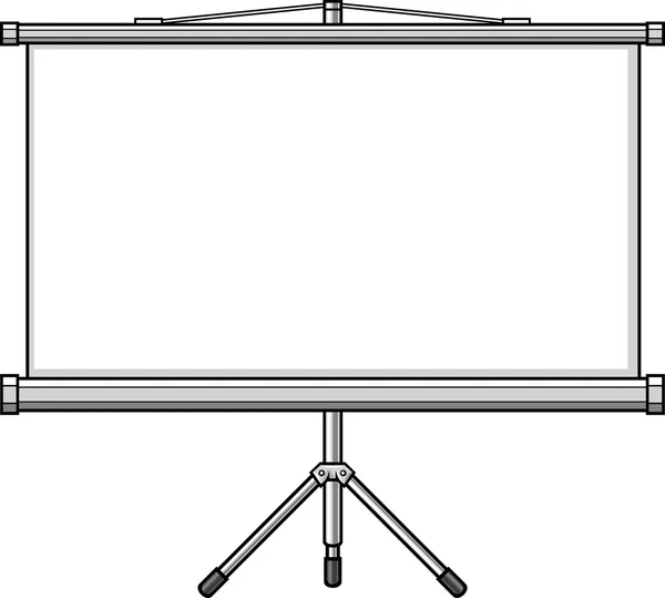 A blank presentation or projector roller screen — Stock Vector