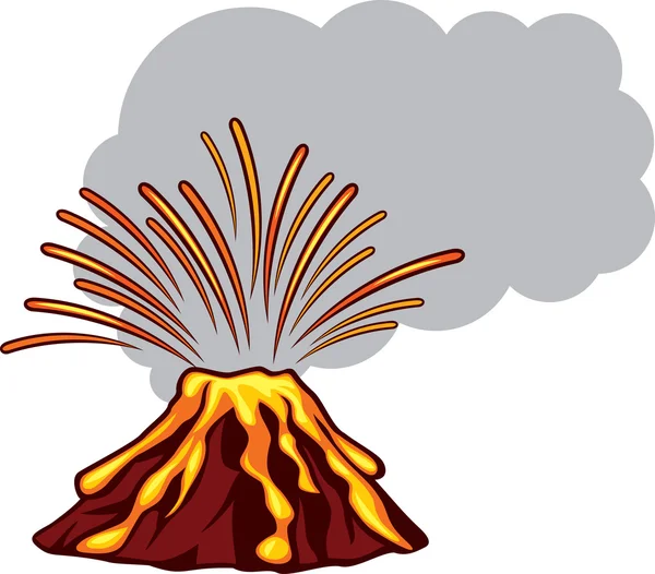 폭발 하는 화산 산 정상 — 스톡 벡터
